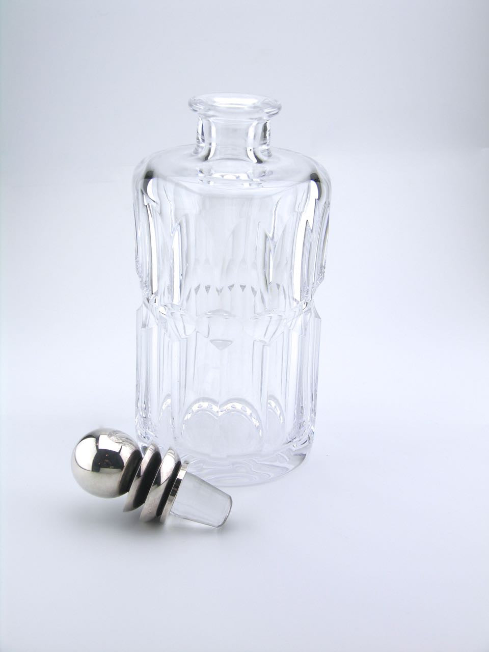 Georg Jensen Pyramid solid silver and crystal decanter (Hadeland)