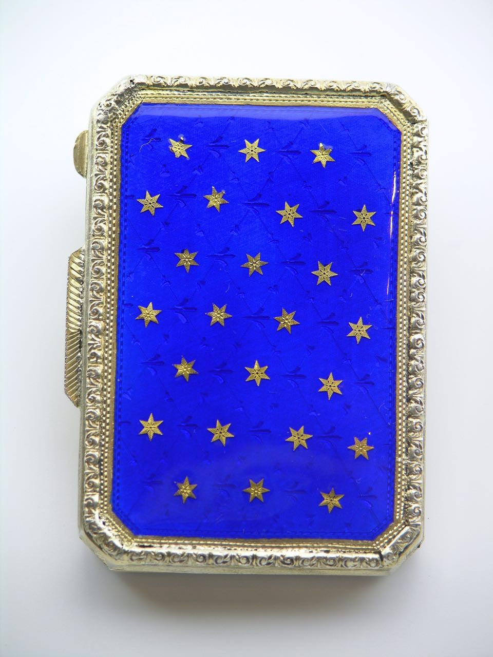Italian silver gilt and enamel rectangular table box