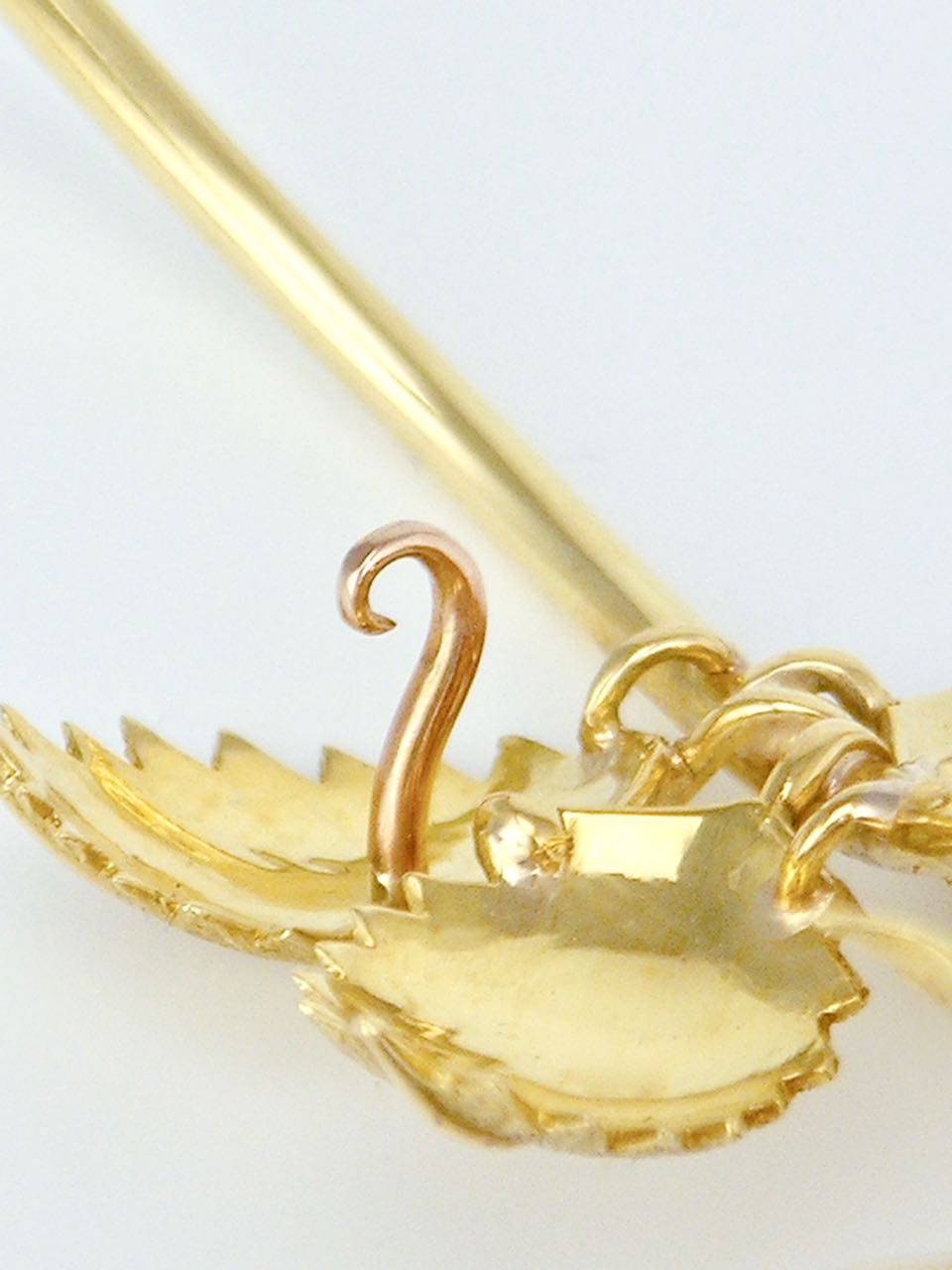 Vintage 18k Yellow Gold and Diamond Rose Brooch Pin 1960s