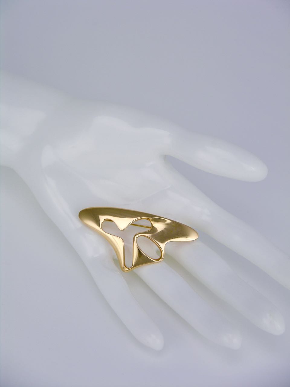 Vintage Georg Jensen 18k gold "splash" brooch pin - design 1325 Henning Koppel