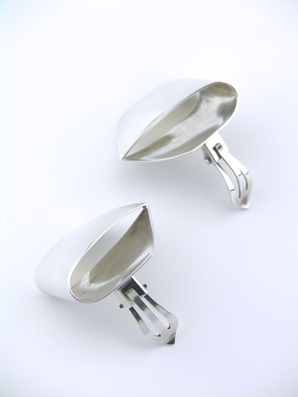 Georg Jensen silver pentagon clip earrings - design 202
