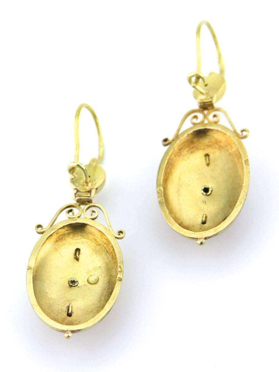 Antique Austrian late 19th Century gold and pearl drop earrings