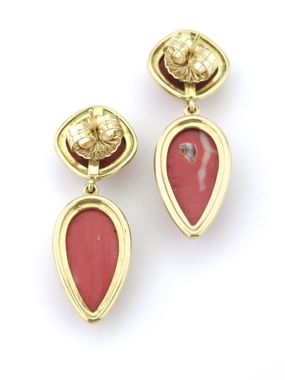 Tony White gold and coral drop earrings