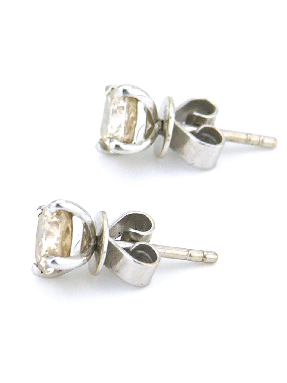 Champagne cushion cut diamond stud earrings
