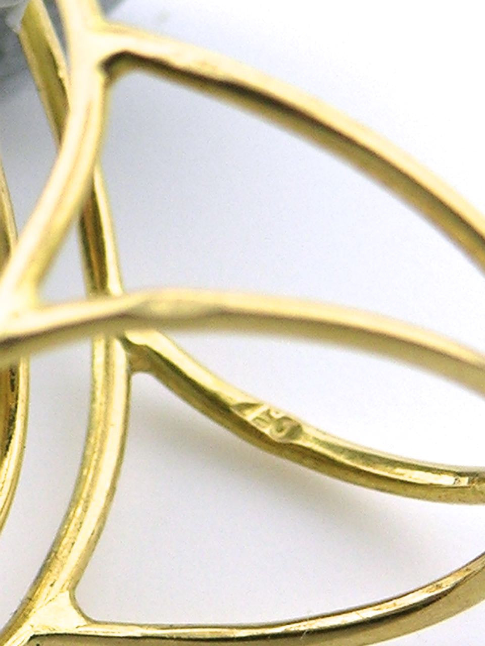 Italian modernist 18k yellow and white gold wire ring